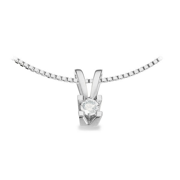 Kleopatra vedhæng i 14 kt hvidguld med rund slebet diamant 0,05–0,50 ct fra Scrouples.