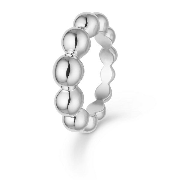 Mads Z Big Ball ring i sterlingsølv fra Silver Label kollektionen med klassisk kuglemønster i blankt sølv.