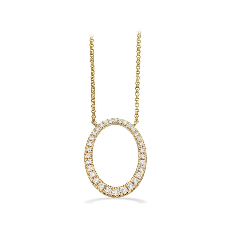 Scrouples Dazzling halskæde i 14 karat guld med ovalt vedhæng og 0,24 ct diamanter H-W/SI.