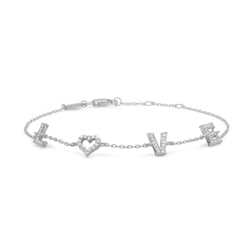 Tender Love armbånd i sterlingsølv med zirkonia fra Mads Z 16–18 cm