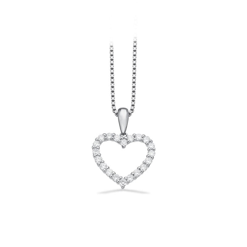 Dazzling by Scrouples hjertevedhæng i 14 karat hvidguld med 0,36 ct diamanter og sølvkæde.