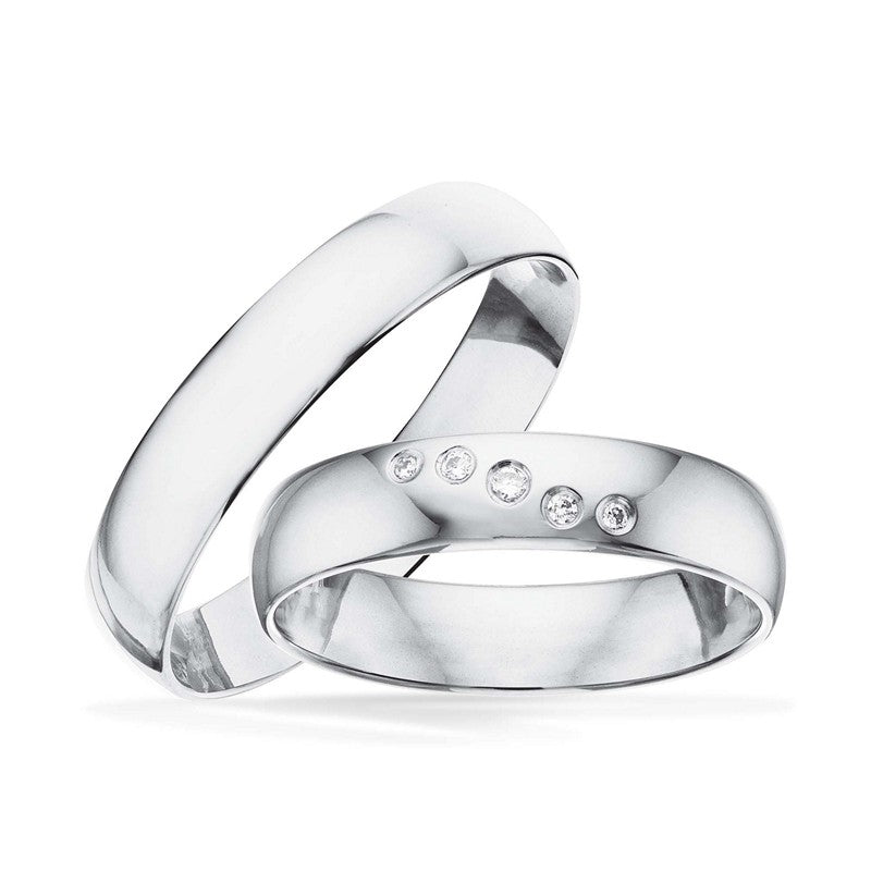 Unikke Scrouples vielsesringe i sølv med 0,034 ct diamanter