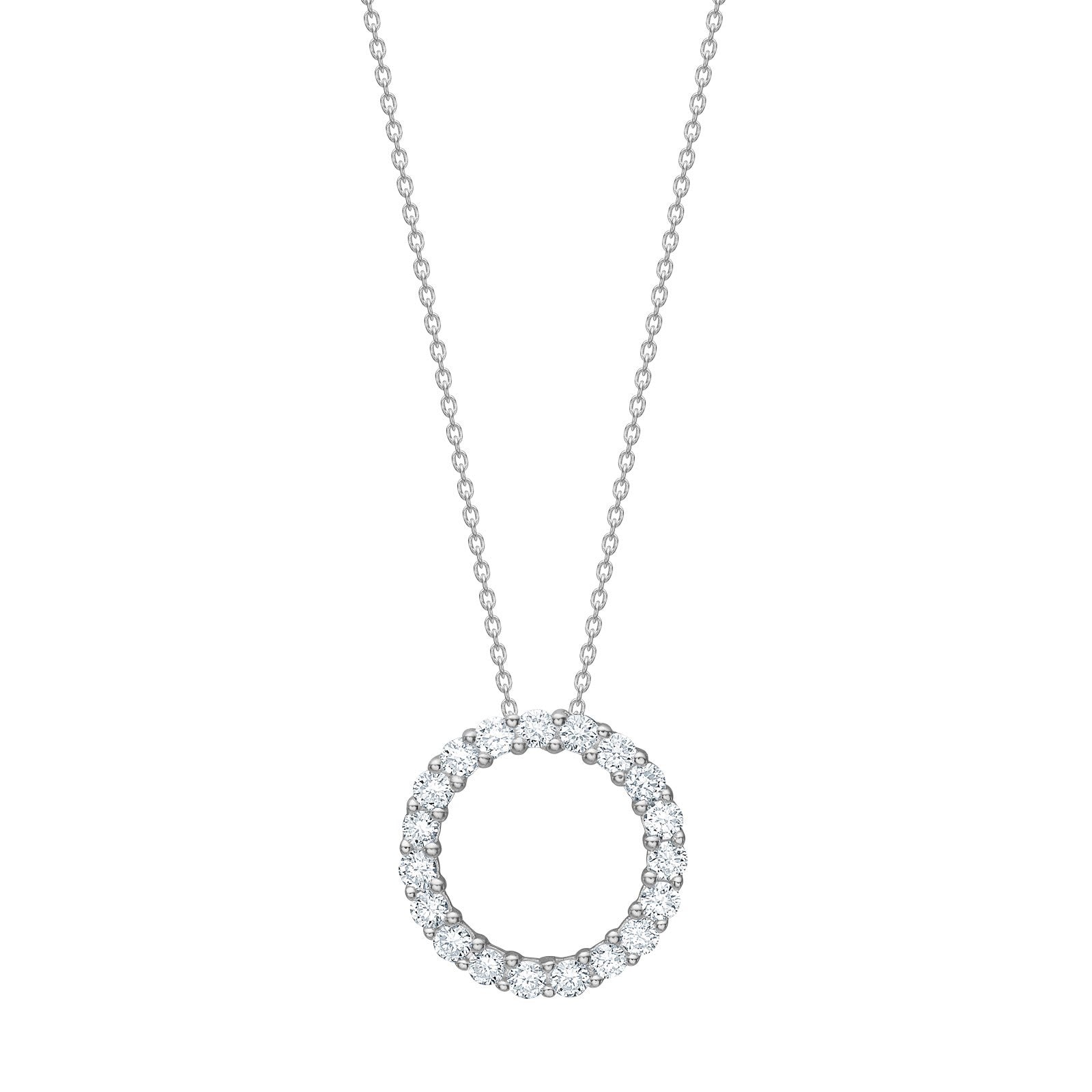Luxury halskæde i 14 karat hvidguld med 0,495 ct lab grown diamant i rund form fra Siersbøl.