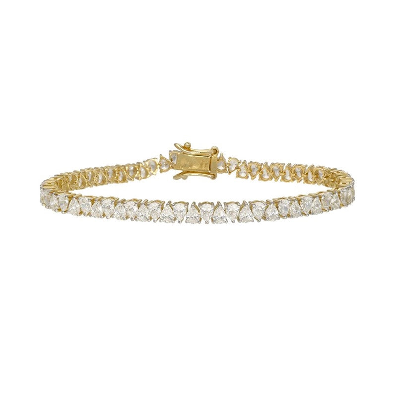 Aagaard tennisarmbånd i 14 karat guld med 7,25 ct lab-grown dråbeformede diamanter 17–19 cm