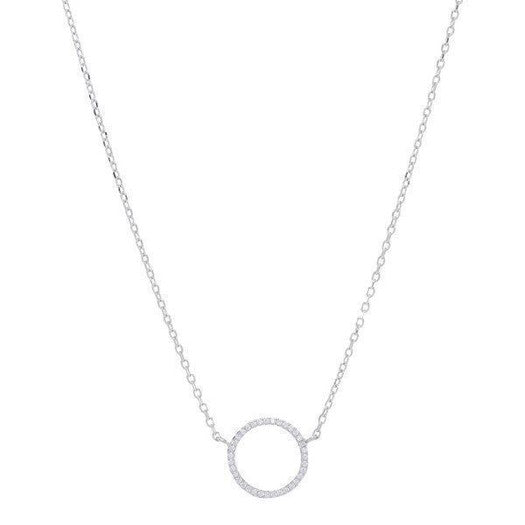 Annanor halskæde i sølv med zirkonia fra JoanliNor 42+3 cm