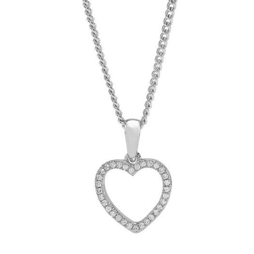 Joanli Nor AIDANOR halskæde i sølv med hjertevedhæng og zirkonia 42+3 cm