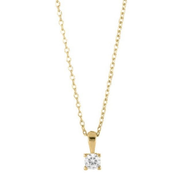 HEGENOR halskæde i forgyldt sølv med zirkonia 4 mm 42+3 cm – JoanliNor