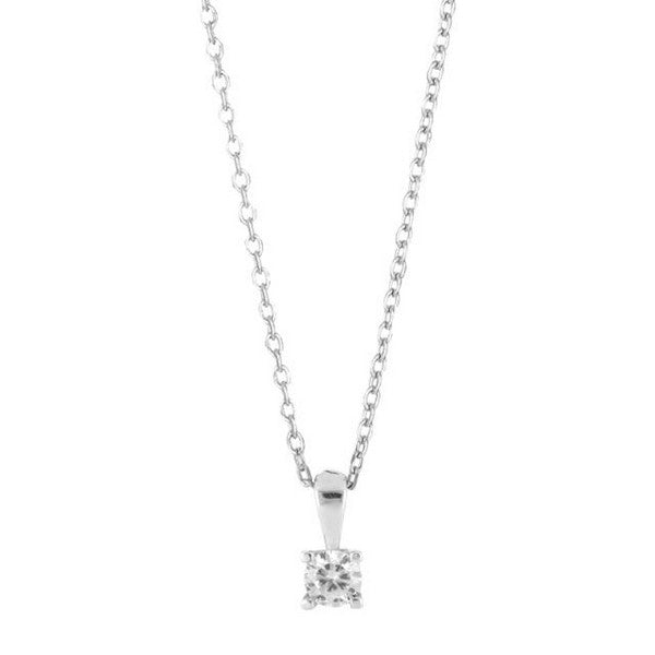 JoanliNor halskæde i rhodineret sølv med zirkonia 4 mm 42+3 cm