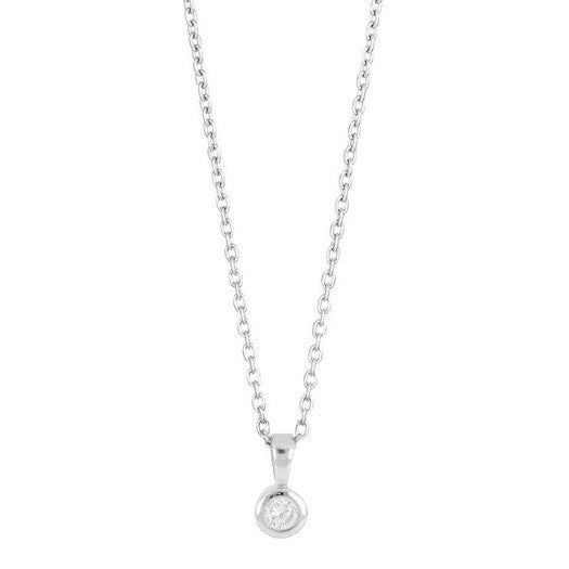 HANNANOR halskæde i sølv med zirkon 5 mm – JoanliNor