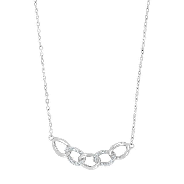 JoanliNor JASMINNOR sølvhalskæde med zirkoner 42+3 cm