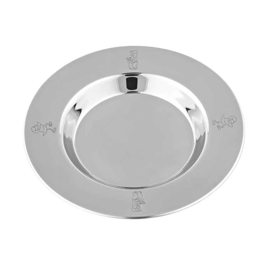 NOA Kids tallerken i rustfrit stål med Bamse & Kylling fra Nordahl Andersen – børnetallerken med DR-motiver.