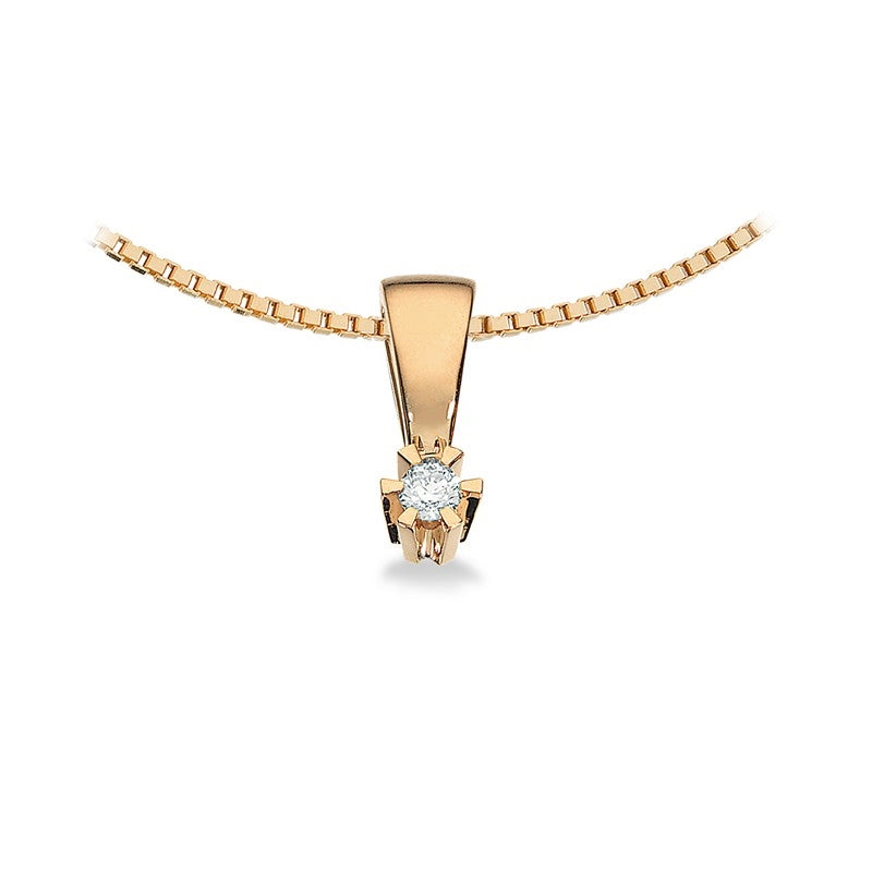 Prinsesse vedhæng i 14 karat guld med diamant 0,03–0,46 ct – Scrouples