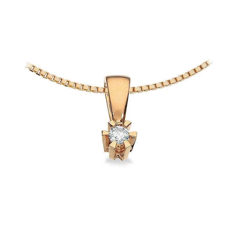 Prinsesse vedhæng i 14 karat guld med diamant 0,03–0,46 ct – Scrouples