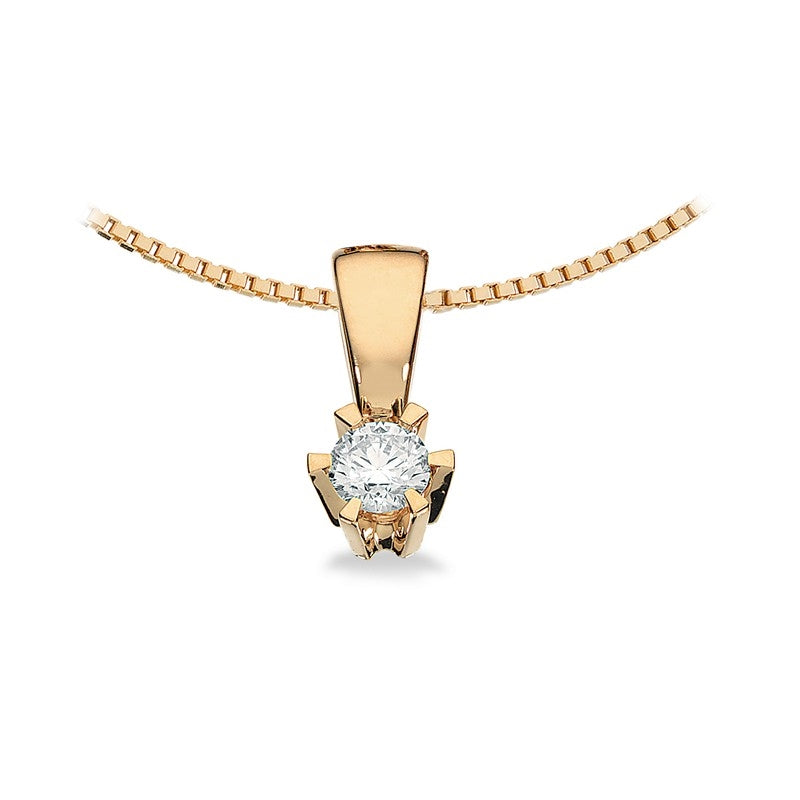 Prinsesse vedhæng i 14 karat guld med diamant 0,03–0,46 ct – Scrouples