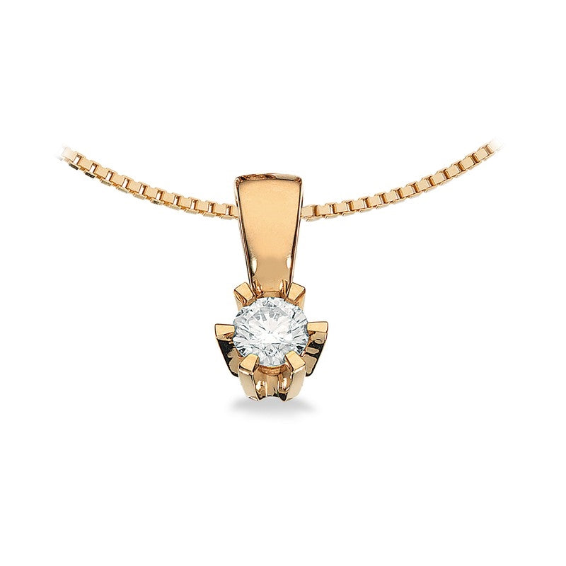 Prinsesse vedhæng i 14 karat guld med diamant 0,03–0,46 ct – Scrouples