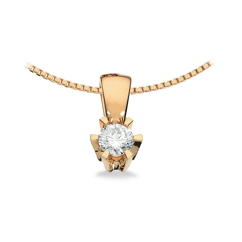 Prinsesse vedhæng i 14 karat guld med diamant 0,03–0,46 ct – Scrouples