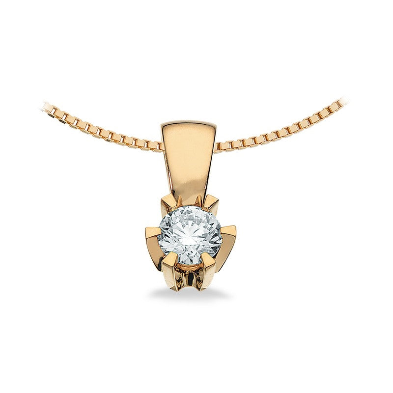 Prinsesse vedhæng i 14 karat guld med diamant 0,03–0,46 ct – Scrouples