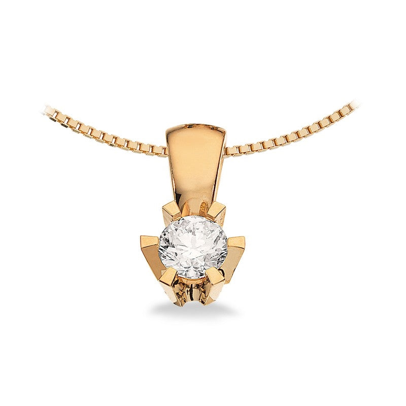 Prinsesse vedhæng i 14 karat guld med diamant 0,03–0,46 ct – Scrouples