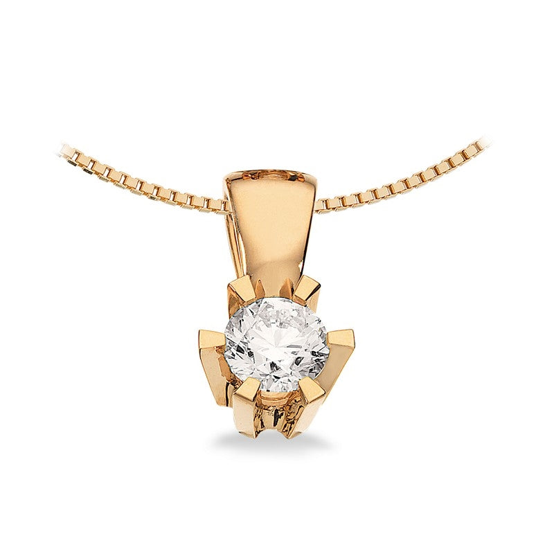 Prinsesse vedhæng i 14 karat guld med diamant 0,03–0,46 ct – Scrouples