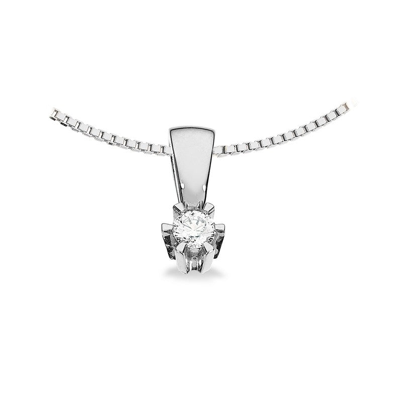 Prinsesse vedhæng i 14 karat hvidguld med diamant (0,03–0,46 ct) – Scrouples