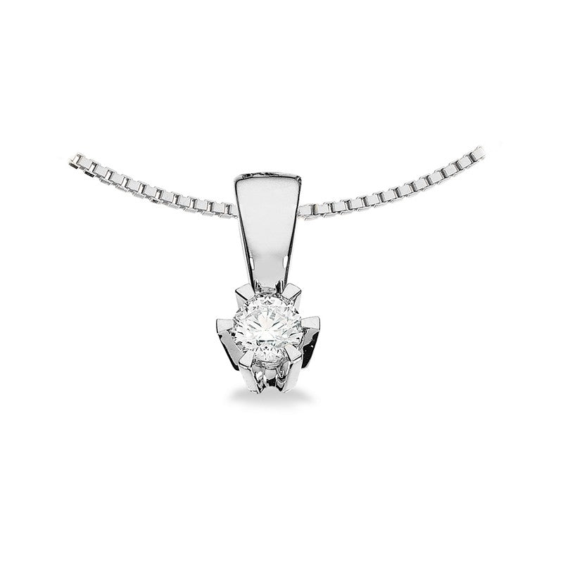 Prinsesse vedhæng i 14 karat hvidguld med diamant (0,03–0,46 ct) – Scrouples