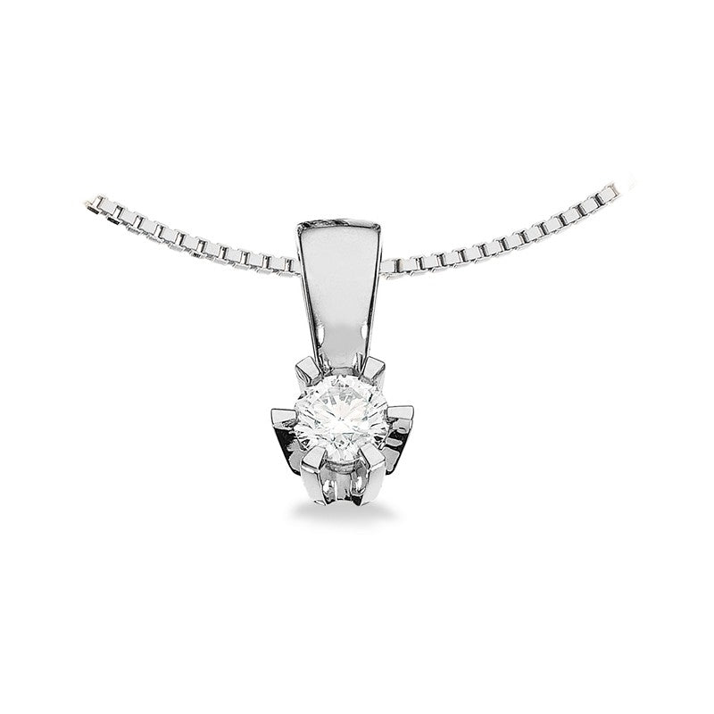 Prinsesse vedhæng i 14 karat hvidguld med diamant (0,03–0,46 ct) – Scrouples