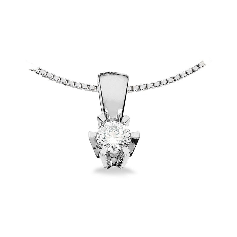 Prinsesse vedhæng i 14 karat hvidguld med diamant (0,03–0,46 ct) – Scrouples