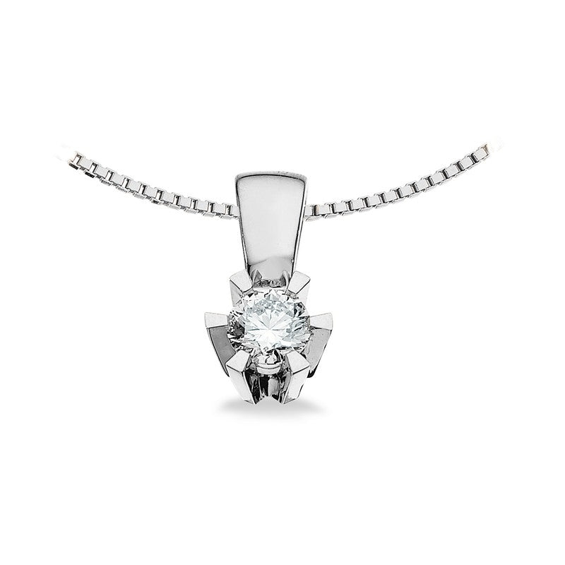 Prinsesse vedhæng i 14 karat hvidguld med diamant (0,03–0,46 ct) – Scrouples