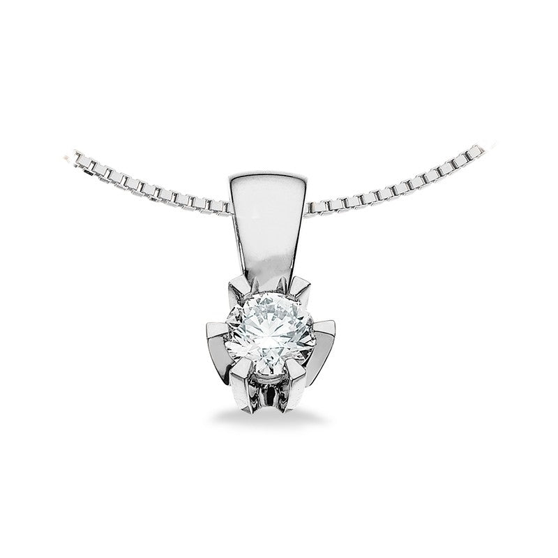 Prinsesse vedhæng i 14 karat hvidguld med diamant (0,03–0,46 ct) – Scrouples