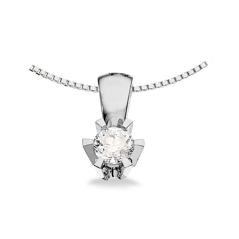 Prinsesse vedhæng i 14 karat hvidguld med diamant (0,03–0,46 ct) – Scrouples