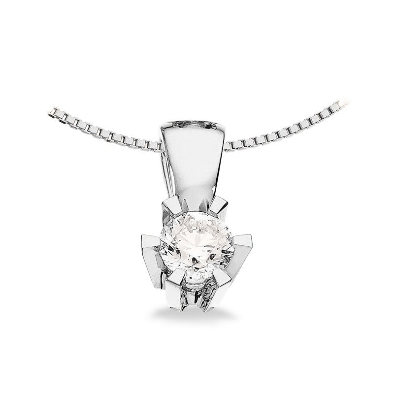 Prinsesse vedhæng i 14 karat hvidguld med diamant (0,03–0,46 ct) – Scrouples