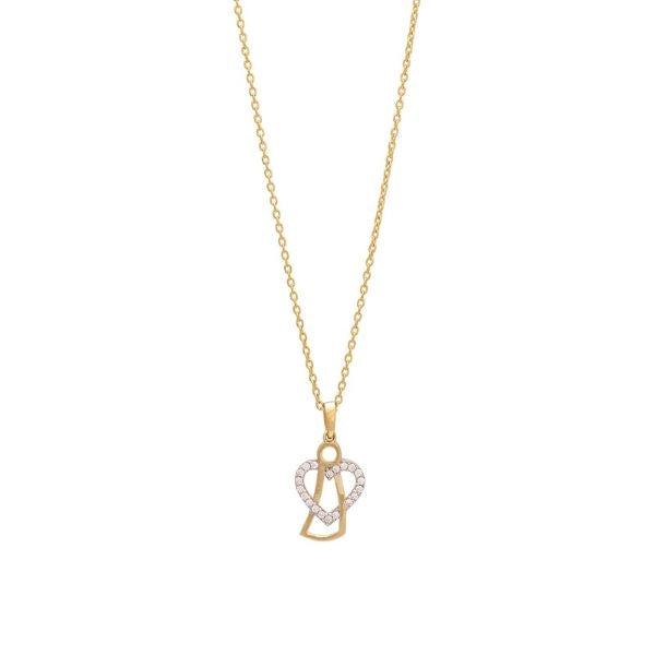 Siersbøl englevedhæng i 8 kt guld med zirkonia