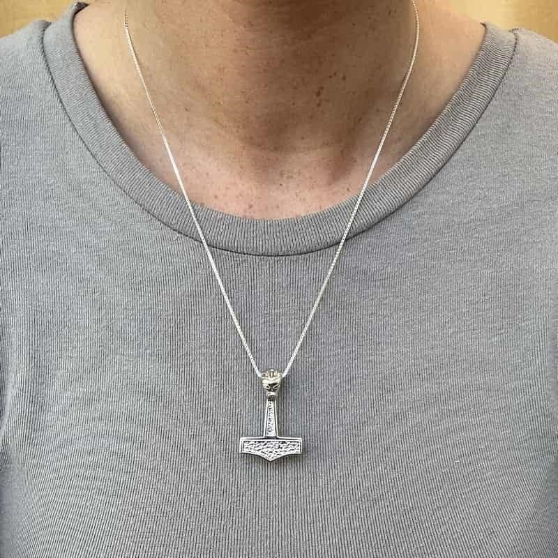 Siersbøl Thors hammer vedhæng i rhodineret sølv 20 x 31 mm