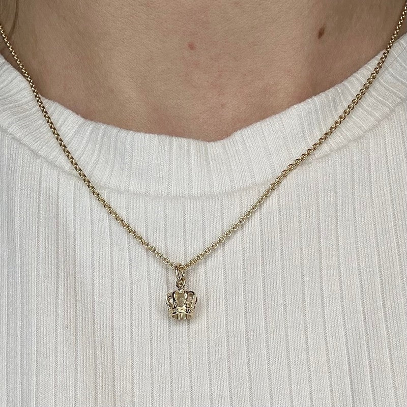 Flot Siersbøl kongekrone vedhæng i 8 eller 14 karat guld, 7 mm