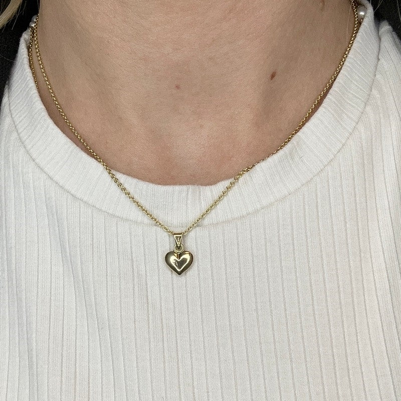 Siersbøl hjertevedhæng i 8 eller 14 karat guld, 8 mm