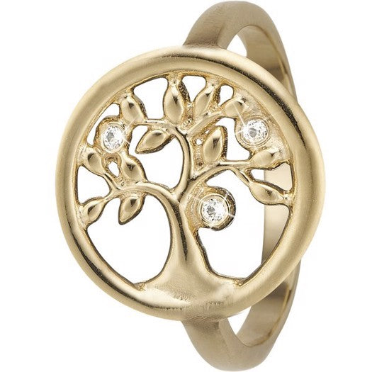 Tree of Life ring fra Christina Jewelry & Watches i forgyldt sølv med zirkonia
