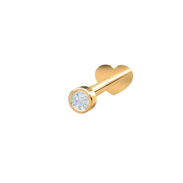 Nordahl Andersen labret piercing i 14 kt guld med 0,06 ct diamant