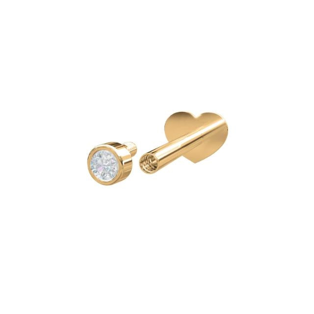 Nordahl Andersen labret piercing i 14 kt guld med 0,06 ct diamant