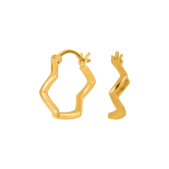 Nordahl Andersen forgyldte sølvcreoler NICE52 med kantet form og 2,4 mm bredde.