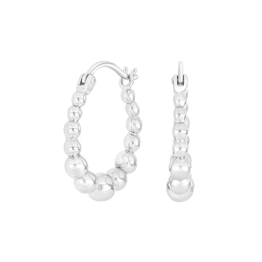 MAMBO52 øreringe i rhodineret sølv med kugler fra Nordahl Andersen