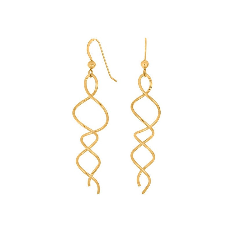 Forgyldte snoede ørehængere i sølv fra Nordahl Andersen (49 mm)