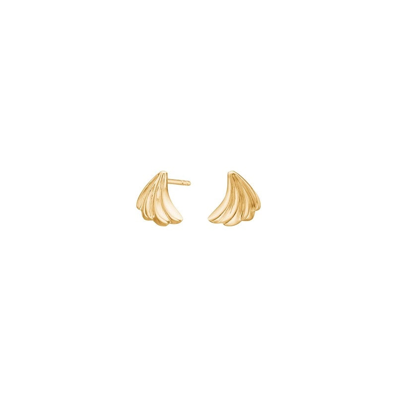 Nordahl Jewellery ørestikkere i 18 karat forgyldt sølv PALMA52 med palmebladsinspireret design.
