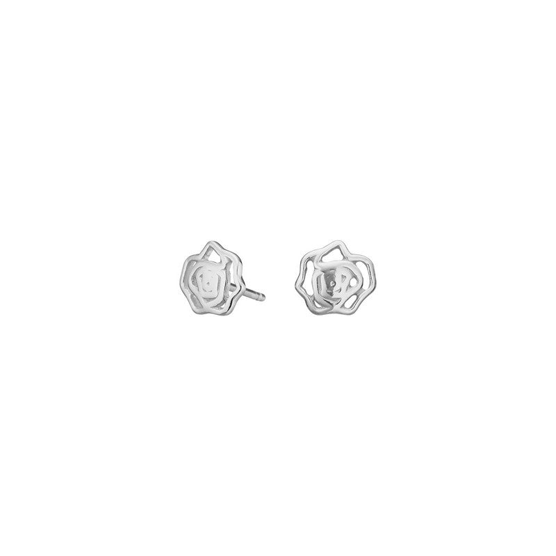 Nordahl Jewellery Blossom52 ørestikkere i rhodineret 925 sterlingsølv med blomsterdesign.