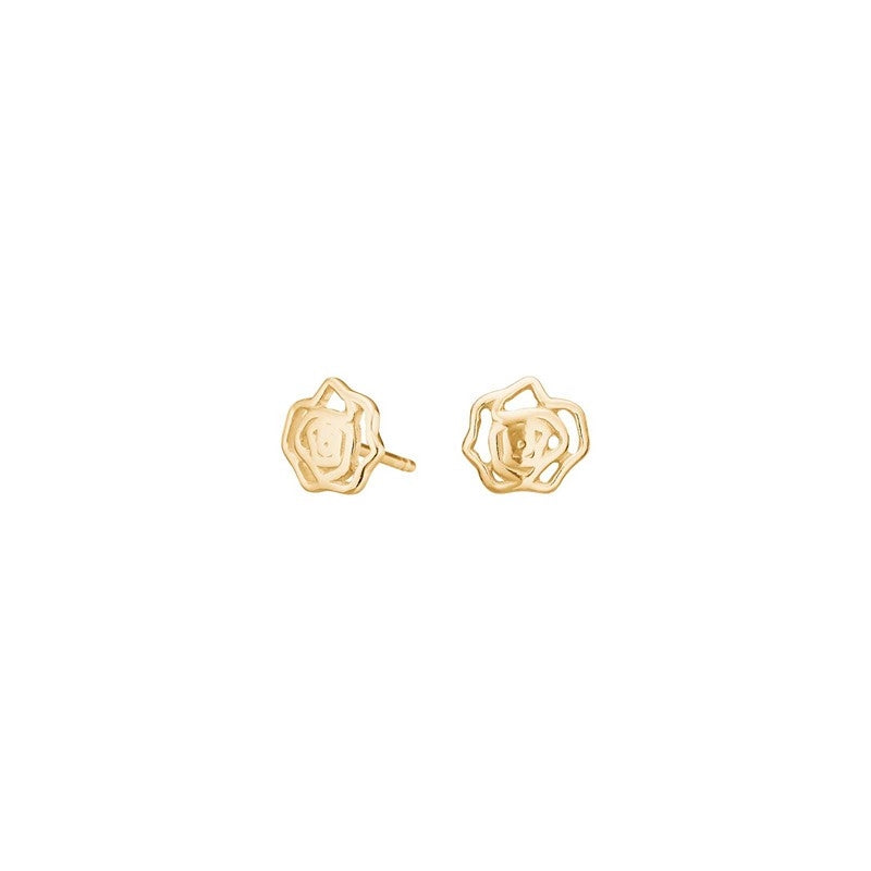 Nordahl Jewellery ørestikker i 18 karat forgyldt sølv med stiliseret blomsterdesign fra Nordahl Andersen.