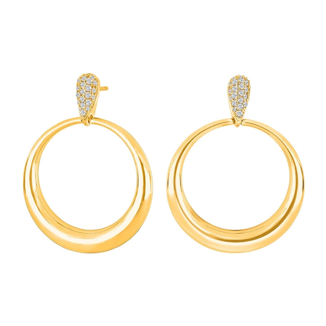 KIMINOR ørehængere i forgyldt sølv med zirkonia fra JoanliNor