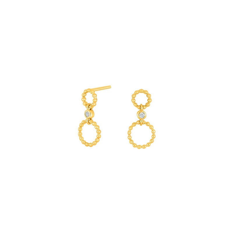 MARIENOR 2 øreringe i 18 karat forgyldt sølv med zirkonia – JoanliNor