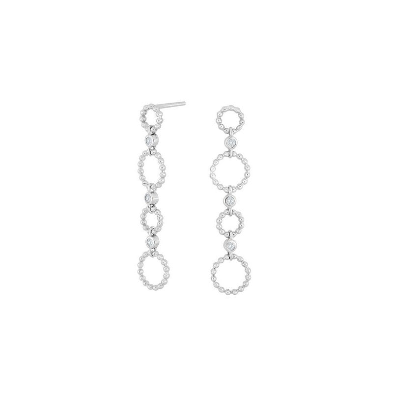 MARIENOR 3 ørehængere i sølv med zirkonia – JoanliNor