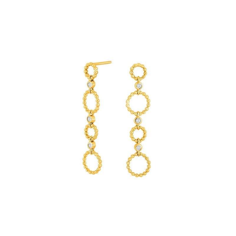 MARIENOR ørehængere i 18 karat forgyldt sølv med zirkonia – JoanliNor