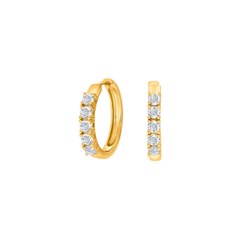 OBINOR creoler i 18 karat forgyldt sølv med hvide zirkonia 20 mm fra JoanliNor