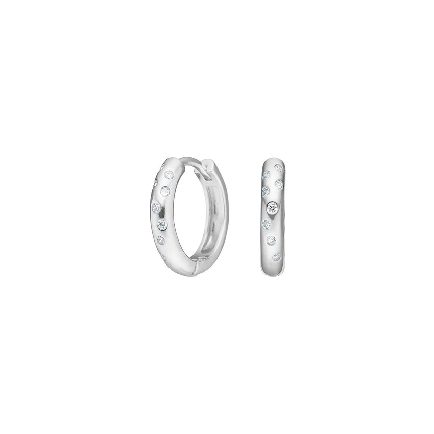 PopNor hoops i rhodineret sølv fra JoanliNor med hvide zirkonia, 15 mm